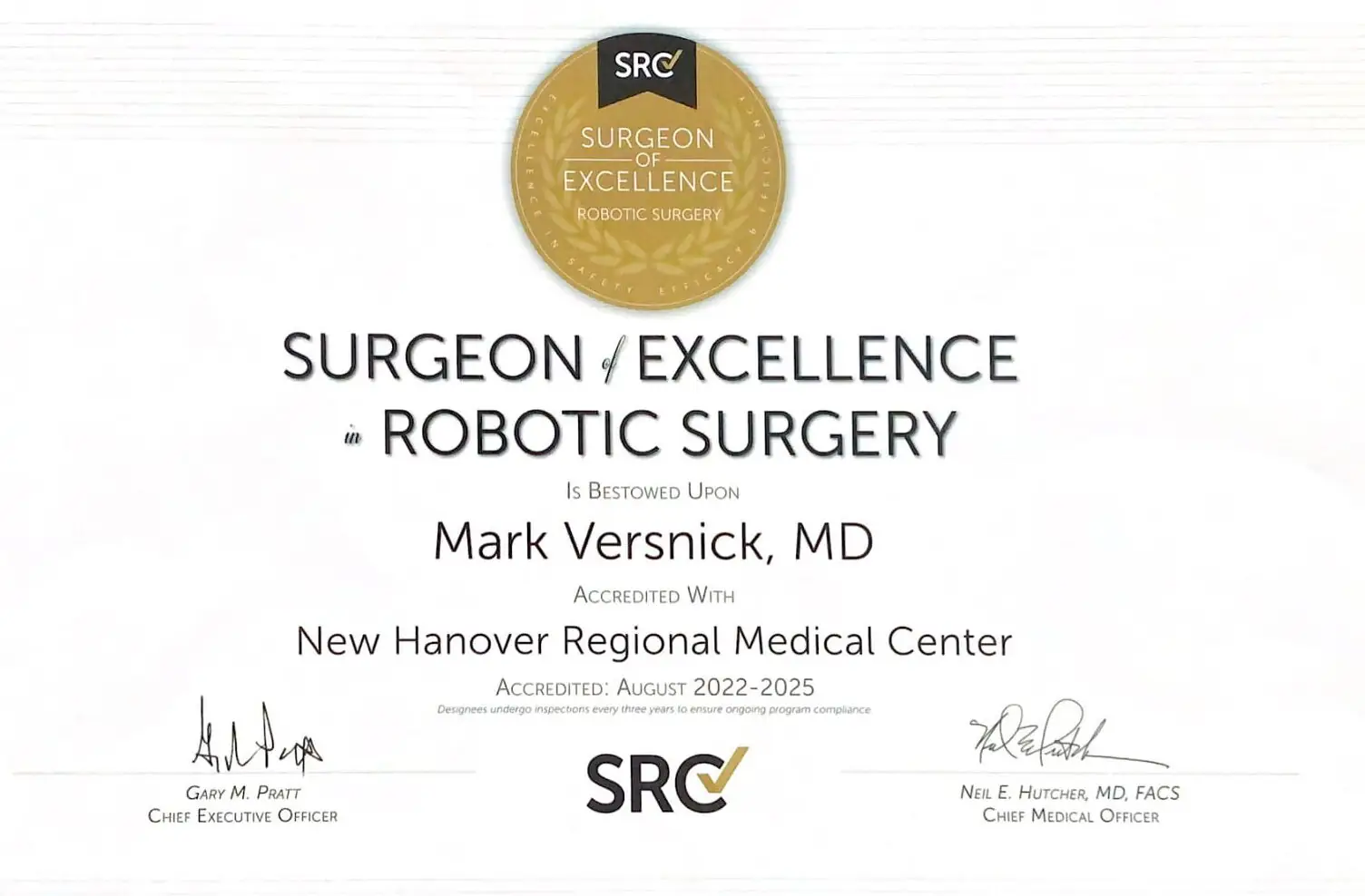 robotic surgery accreditation
